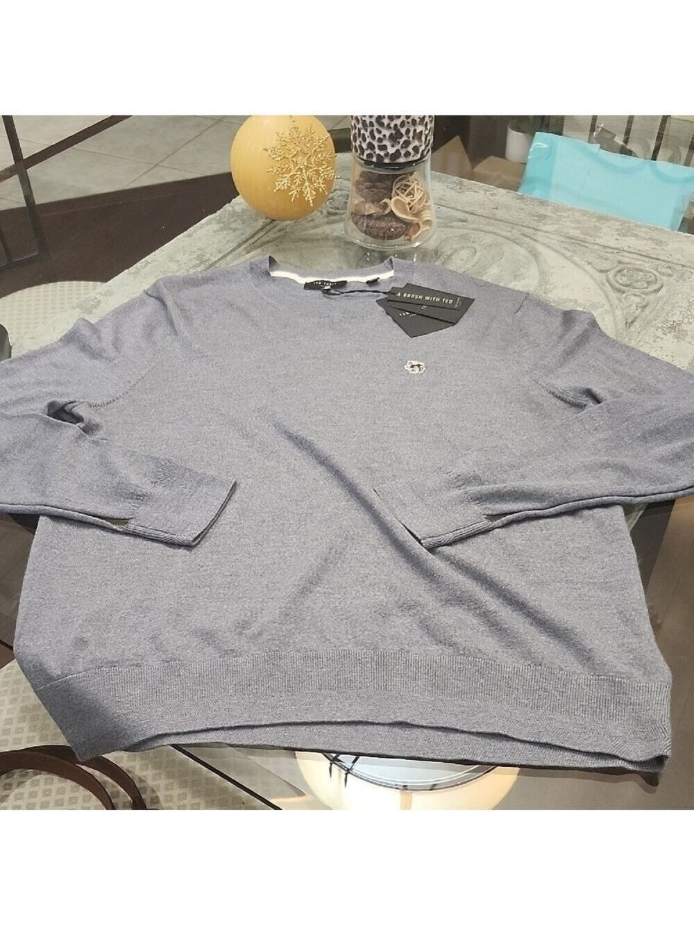 Ted Baker Cardiff Merino Wool Crew Neck Jumper Sweater xl fit new